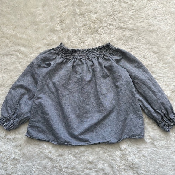 Rag & Bone Blouse Drew Off The Shoulder Top Cotton Linen Blend XS - Picture 2 of 12